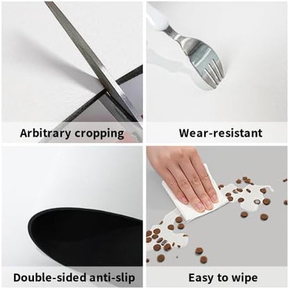 Charming Cat Dog Food Mat Absorbent Bowl Mats No Stains Quick Dry Waterproof Pet Cat Placemats for Food and Water, 30x45cm