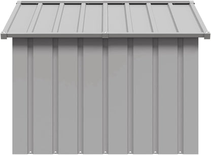 vidaXL Dog House - Durable Galvanized Steel Construction - Weatherproof Dog Kennel - Easy Access with Spacious Entrance - Ideal Outdoor Pet House - Gray