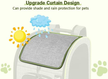 Pecute Cat Carrier Backpacks, Expandable Cat Backpack with Shade Cover, Breathable Mesh, Pet Carrier Backpack for Cats Small Dogs Puppies, Dog Carrier Backpack Great for Travel Hiking Camping Outdoor