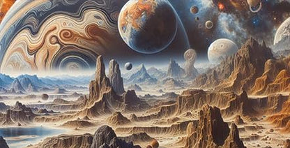 24X12IN Cosmic Spaceterrarium Background, Cool Parallel Space Themed Aquarium Reptile Habitat Background, Aquarium Background with 10EVA Double-Sided Tape