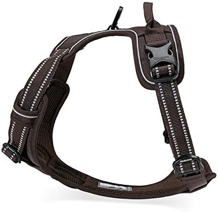 TRUE LOVE Adjustable No-Pull Dog Harness Reflective Pup Vest Harnesses Comfortable Control Brilliant Colors Truelove TLH5651(Brown,M)