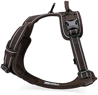 TRUE LOVE Adjustable No-Pull Dog Harness Reflective Pup Vest Harnesses Comfortable Control Brilliant Colors Truelove TLH5651(Brown,XS)