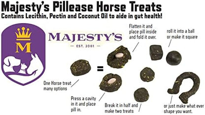 Majesty's PillEase Horse Treats | A Delicious Soft and Pliable No Bake Cookie Horse Treat | Makes Giving Pills & Medication Easy | Made in The USA - 48 Wafers