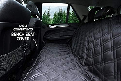 Bulldogology Dog Car Seat Cover for Back Seat 58"x56" Waterproof Pet Seat Cover SUV - Seat Cover for Dogs - Back Seat Protector - Dog Hammock for Car, Seat Cover for Truck (Large)