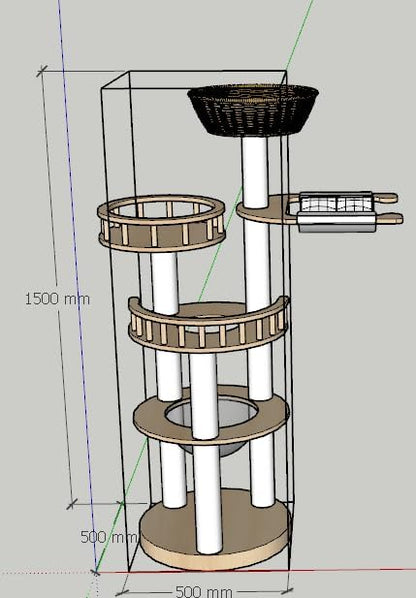 Modern Wood Cat Tree for Large Cats,Luxury Rattan Oak Cat Trees Towers，Rattan Cat Tree with Capsule &Hammock，3 Weaving Cat Nests & Washable, Sisal Scratching Posts, for Indoor Cats, (Large 02)