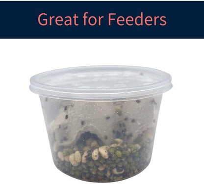 16 oz Deli Cup and Fabric Vented Insect Feeder lids by Snout & Shell - Pack of 10 Cups and lids