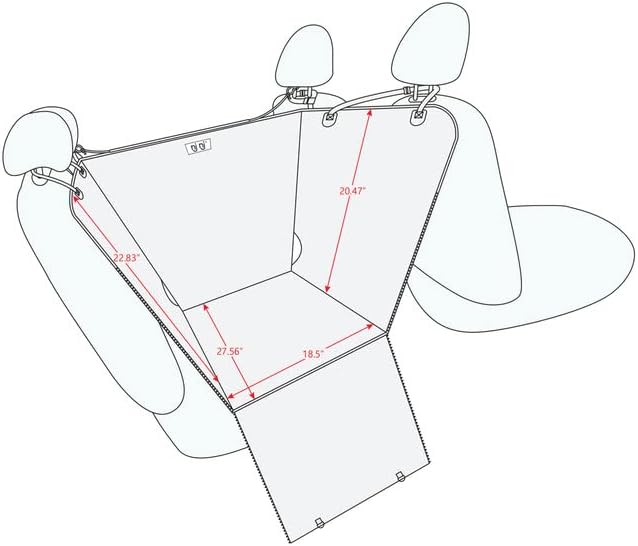 njnj Dog Car Seat Cover for Back Seat - Waterproof Dog Half Hammock for Cars,Scratchproof Pet Backseat Protector,Perdurable,Non-Slip Booster Seat for Small,Medium and Large Dogs