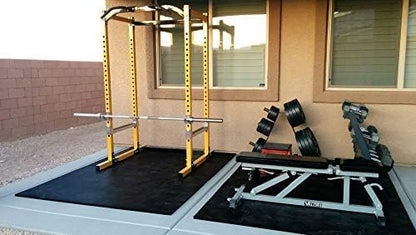 American Floor Tiles - Heavy Duty Stall Tiles - Stable/Horse Tiles - Thick, Durable Rubber Flooring Solid Black 8' x 12' Set 1/2" Thick (24 Tiles Total)