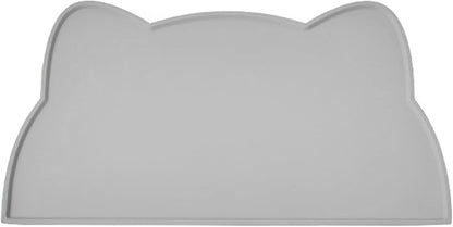 Cat Food Mat, Silicone Pet Feeding Mat for Floor Non-Slip Waterproof Dog Water Bowl Tray Cushion (17" x 10", Dark Gray)