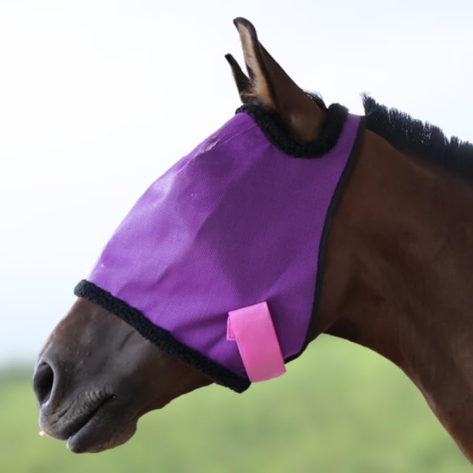 Horse Fly Mask, with UV Protection Horse Fly Mask, Full Face Fine Mesh Coverage Provide Better Vision and Airflow for Horses