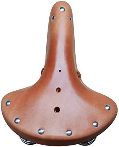 UNISTRENGH English Vintage Bicycle Saddle Touring City Saddle Comfortable Comfort Leather Bicycle Seat with Spring Rivets for Women Men