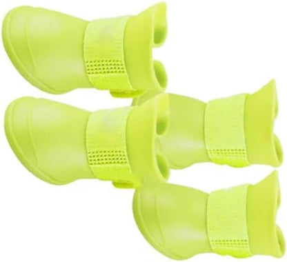 Estink 4Pcs Silicone Dog Boots, All Weather Non Slip Dog Boots Shoes for Hot Pavement, Snow, Mud, and Rain (M)