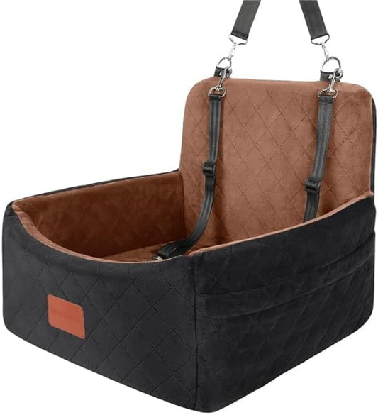 Dog Car Seat for Small Dogs Under 30lbs,Ultra Soft Fabric & Memory Foam Pet Travel Car Bed,Washable