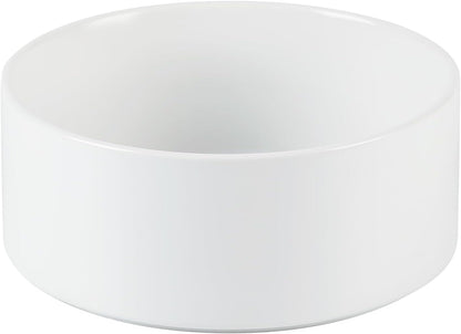 Ceramic Dog Bowl, Food and Water Bowl for Medium Breed Dog, Pet Bowl for Replacement (7.3 inch, Single Bowl, White)