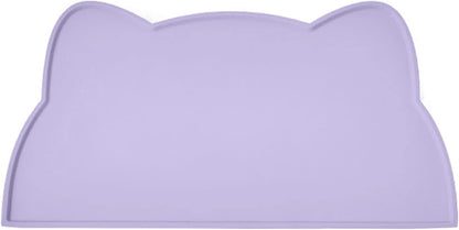 Cat Food Mat, Silicone Pet Feeding Mat for Floor Non-Slip Waterproof Dog Water Bowl Tray Cushion (17" x 10", Periwinkle Blue)