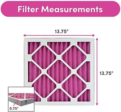 Colorfil 14x14x1 Air Filter (6-Pack) | Made in the USA | Color Changing | Remove Cat and Dog Odor | MERV 8 for Pet Hair Dander and Dust | 13.75"x13.75"x0.75" Exact Size