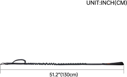 EXCELLENT ELITE SPANKER Tactical Bungee Dog Leash Military Adjustable Dog Leash Quick Release Elastic Leads Rope with 2 Control Handle(Black