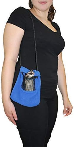 Exotic Nutrition Economy Carry Bonding Pouch (Blue) - for Sugar Gliders, Squirrels, Marmosets, Hamsters, Rodents, Rats, Reptiles, & Other Small Pets