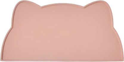 Cat Food Mat, Silicone Pet Feeding Mat for Floor Non-Slip Waterproof Dog Water Bowl Tray Cushion (20" x 12", Tea Rose)