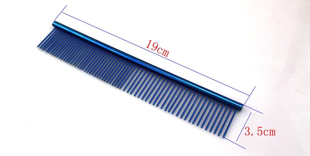 ZoCr Stainless Steel Pet Comb for Dogs Cats, Pet Grooming Comb with Different Spaced Rounded Teeth (Purple)