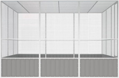 Steel Bird Cage, Large Flight King Bird Cage for Cockatiels African Grey Quaker Amazon Sun Parakeets Green Cheek Conures Pigeons Parrot Bird Cage Birdcage, Gray 119.1"x127.8"x83.3"