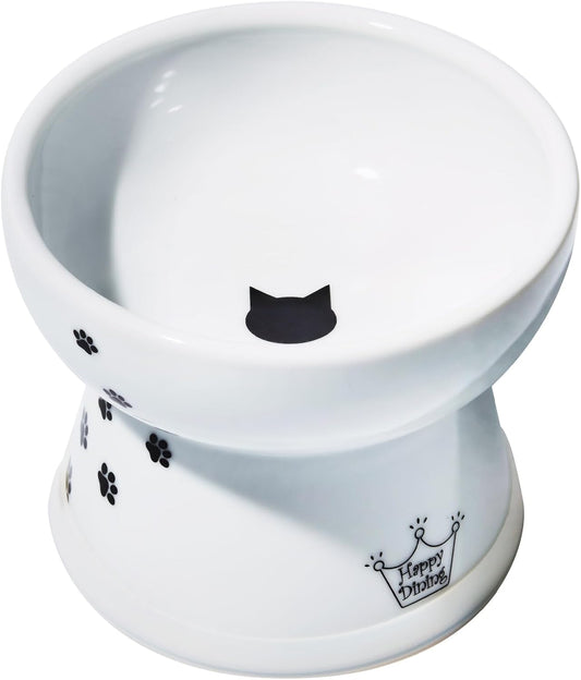 Necoichi Raised Stress Free Cat Food Bowl, Elevated, Backflow Prevention, Dishwasher and Microwave Safe, No.1 Seller in Japan! (Cat, Regular)