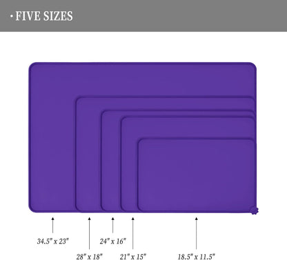 Waterproof Pet Feeding Mat with High Raised Edges, Heavier and Thicker Placemats for Cat Dog Water Bowl with BPA Free, Dogs Cats Food Mats for Messy Drinkers to Prevent Spill and Protect Floors