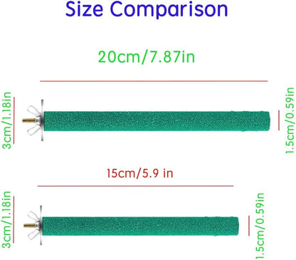 10 PCS Parrot Perch Stand Bird Perch Stand Toy Colorful Paw Grinding Stick Cage Wooden Parakeet Perch Accessories for Cockatiels （7.87in/0.59in）