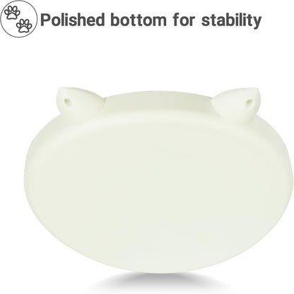 Slow Feeder Cat Bowl, Easy to Clean Silicone Bowl, Ideal for Dry and Wet Food (Purple and White)