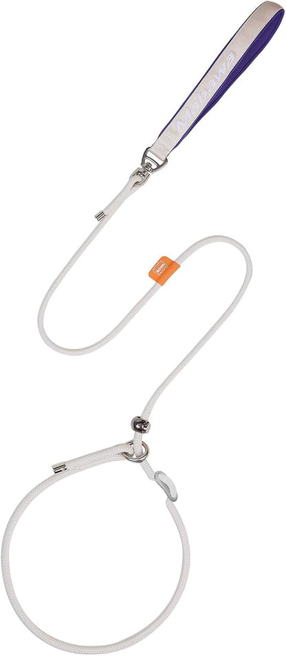 Dog Anti-Slip Leash 5FT with Metal Stopper - Durable No-Pull Training Lead for Small, Medium & Large Dogs - Comfortable Handle Nylon Rope, Tangle-Free Pet Walking Leash (Beige, 5 FT)