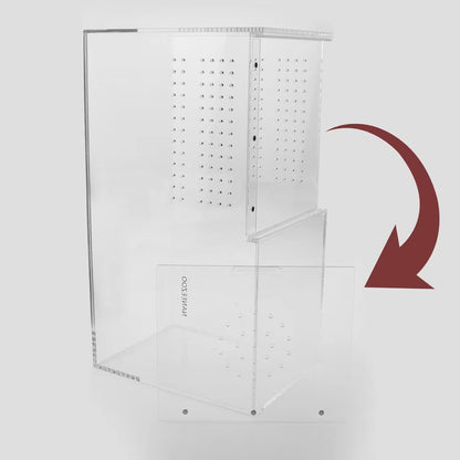 NANEEZOO Acrylic Reptile Terrarium Enclosure, 14”x6”x8” Tarantula Enclosure with Magnetic Sliding Door, Breeding Box for Arboreal Reptiles, Amphibians, Mantis, Spiders, Cricket & Other Invertebrates