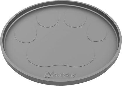 Dog Food Mat Round 10" - Raised Edges Dogs Mat for Food and Water Prevent Spill, Waterproof Cat Food Mats Protect Floors, Easy Clean Dog Bowl Mats for Food and Water, Silicone Pet Feeding Placemats