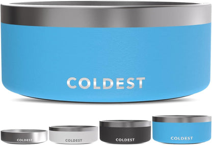Coldest Dog Bowl - Anti Rust Metal, Non Slip, 3 Layers Insulated Stainless Steel Dog Bowls - Spill Proof & Heavy Duty - Water Bowl for Dogs, Cats & Pets, Dish Washer Safe (100 oz, Celestial Blue)