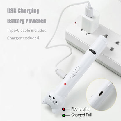 PARTSPOWER Laser Pointer Interative Cat Toy for Cats to Chase, Rechargeable Red Laser Light Pointer Exercises Training Tool for Kittens Cats Dogs (Purple)