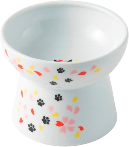 Necoichi Raised Stress Free Cat Food Bowl, Elevated, Backflow Prevention, Dishwasher and Microwave Safe, No.1 Seller in Japan! (Sakura Limited Edition, Large)