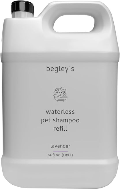 Begley's No Rinse Waterless Pet Shampoo, Bathless Cleaning, Deodorizing, and Odor Removal for a Shiny, Fresh Smelling Coat - Effective for Dogs, Puppies, and Cats - Refill, Fresh Lavender