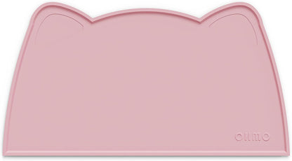 OHMO - Cat Food Mat, Silicone Pet Feeding Mat for Floor Non-Skid Waterproof Dog Water Bowl Tray, Easy to Clean Pet Placemat (Pink, 20 * 12'')