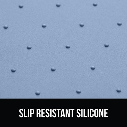 GORILLA GRIP 100% Waterproof Raised Edge BPA Free Silicone Pet Feeding Mat, Dog Cat Food Mats Contain Spills Protects Floors, Placemats for Cats and Dogs Water Bowl, Pets Accessories 32x24 Blue