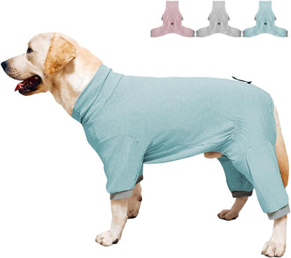 Dog Pyjamas PJS Sweater Clothes and Home Clothing Suitable for Large to Giant Breeds of Dogs, Dog Surgery Recovery Suit, Extra-Large Stretch Fabric, Four-Legged Clothes (Thin Blue, 6XL)