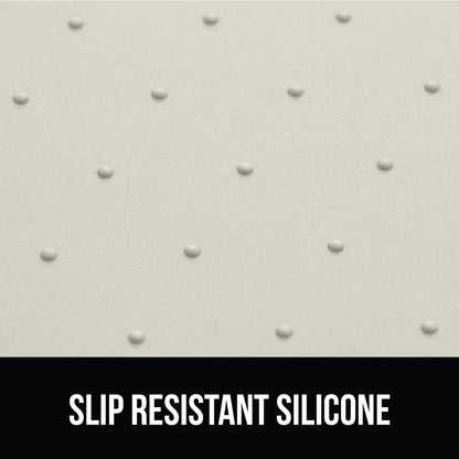 GORILLA GRIP 100% Waterproof Raised Edge BPA Free Silicone Pet Feeding Mat, Dog Cat Food Mats Contain Spills Protects Floors, Placemats for Cats and Dogs Water Bowl, Pets Accessories 28x18 Cream