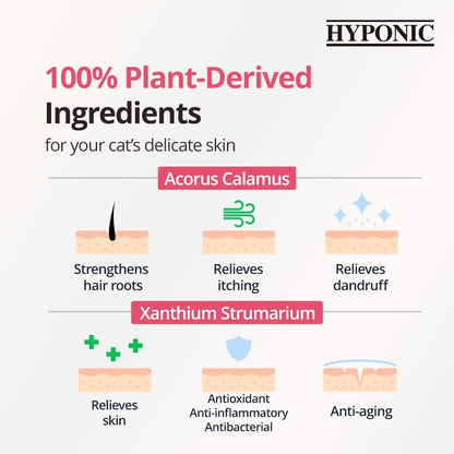 HYPONIC Hypoallergenic Premium Shampoo for All Cats (Unscented, 10.14 oz) - Fragrance Free Cat Shampoo for Dry Skin, Dandruff, Allergy