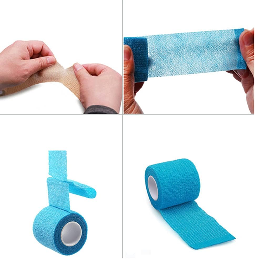 6 Pack 3" x 5 Yards Self Adhesive Bandage Wrap Breathable Cohesive Vet Wrap for Pets, Elastic Self-Adherent Tape for Sports, Wrist, Ankle (Mixed Colors)