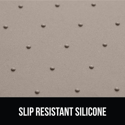 GORILLA GRIP 100% Waterproof Raised Edge BPA Free Silicone Pet Feeding Mat, Dog Cat Food Mats Contain Spills Protects Floors, Placemats for Cats and Dogs Water Bowl, Pets Accessories 23x15 Beige