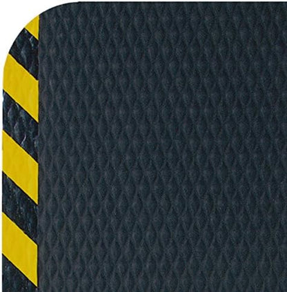 American Floor Mats Hog Heaven Premium 7/8" Black & Yellow Border 3' x 5' Nitrile Backed Anti-Fatigue Comfort Mat