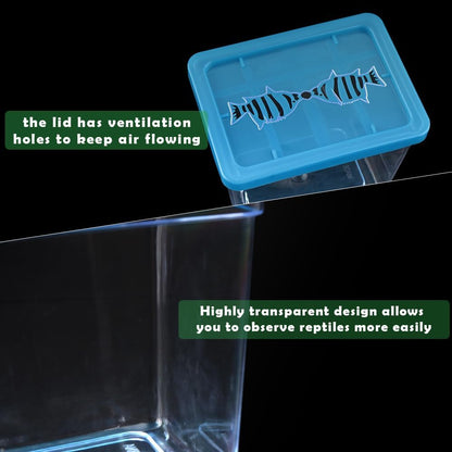 48 Pack Small Plastic Reptile Carrier Tarantula Enclosure Breeding Box Hatching Container for Spider Snail Turtle Hermit Crab Insect (3.9 x 2.9 x 3.1 Inch)