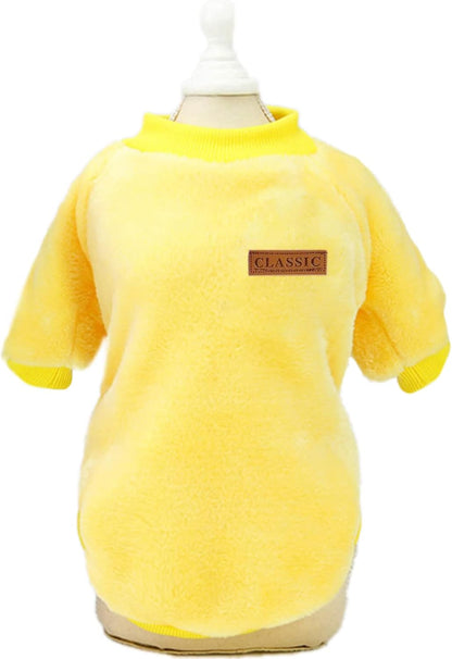 Jecikelon Pet Dog Clothes Dog Sweater Soft Thickening Warm Pup Dogs Shirt Winter Puppy Sweater for Dogs (Z01-Yellow, Small)
