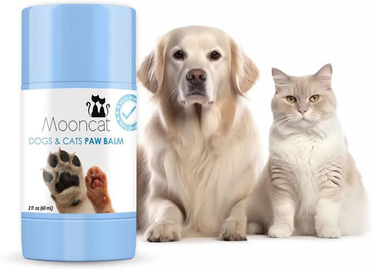 Mooncat Cat Paw Balm ??Cat-Specific Paw & Nose Moisturizer for Dry Cracked Pads, Fast Absorbing Lick Safe Natural Botanical Care, Non Greasy Fragrance Free Protection & Repair - 2oz (60ml)