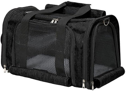 Pet Carrier Bag for Small Medium Cats Dogs Puppies up to 26 Lbs,Steel Frame Dog Carrier,pricacy-Oriented cat Carrier,Collapsible pet Carrier for Easy Storage (Black, Large:20.9"X12.6"X12.6")