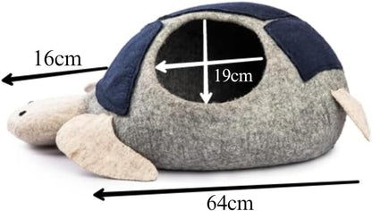 Luxurious Eco-Friendly Merino Wool Cat Cave Bed Sloth - Foldable Hideaway Pod for Indoor Cats - Premium Felt Kitten Beds - Covered Cat House for Ultimate Cozy Comfort by Woolygon