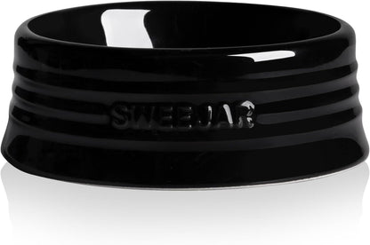 Sweejar Gradient Dog Bowl, Ceramic Dog Food Dish for Large Dogs and Large Cat, Porcelain Pet Bowl for Food and Water 32 oz (Black)
